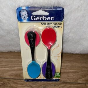 Vintage 2004 Gerber Soft-Bite Toddler Spoons NOS NEW